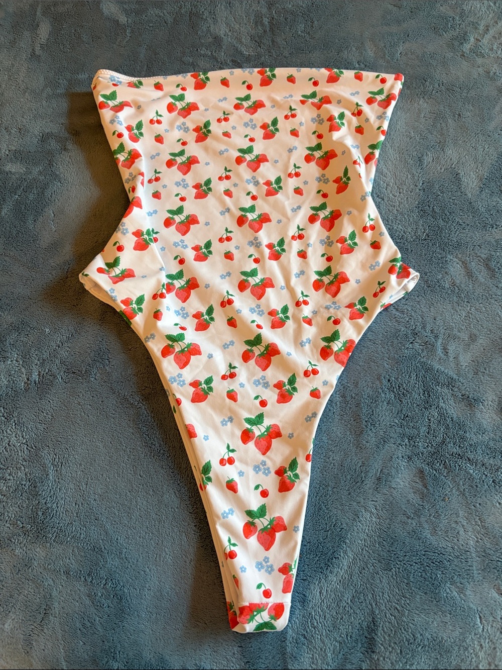 Strawberry floral one piece cheeky size small NWOT